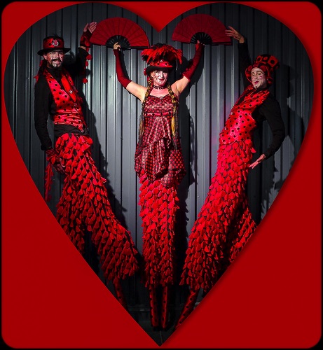 Stilt Circus Valentines Day Hello
Red & Black Triple Stilt Heart